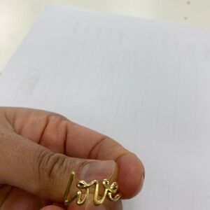 Stylish Gold Ring with Love Design